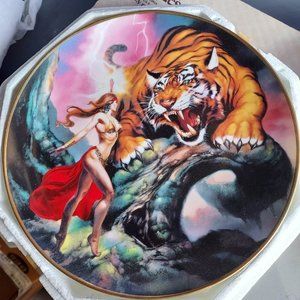 Rare Vintage Collector Plate "Tatiana & the Tiger", Knightstone Collection